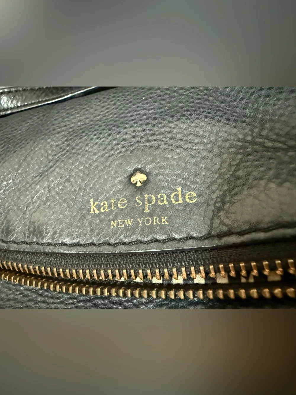 kate spade Black Pebbled Leather Crossbody with Gold Hardware